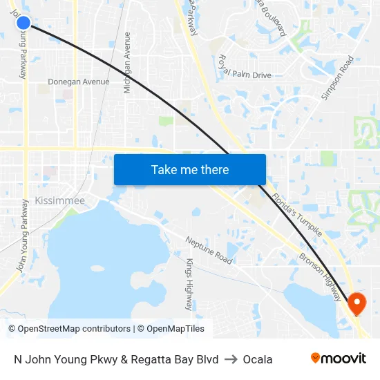 N John Young Pkwy & Regatta Bay Blvd to Ocala map