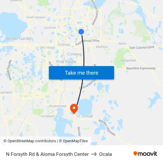 N Forsyth Rd & Aloma Forsyth Center to Ocala map