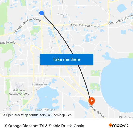 S Orange Blossom Trl & Stable Dr to Ocala map