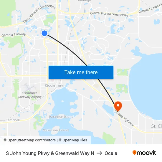 S John Young Pkwy & Greenwald Way N to Ocala map