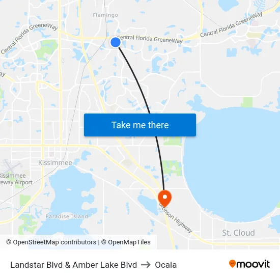 Landstar Blvd & Amber Lake Blvd to Ocala map