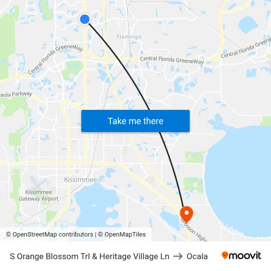 S Orange Blossom Trl & Heritage Village Ln to Ocala map