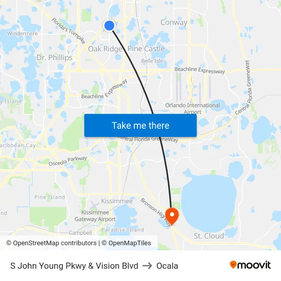 S John Young Pkwy & Vision Blvd to Ocala map