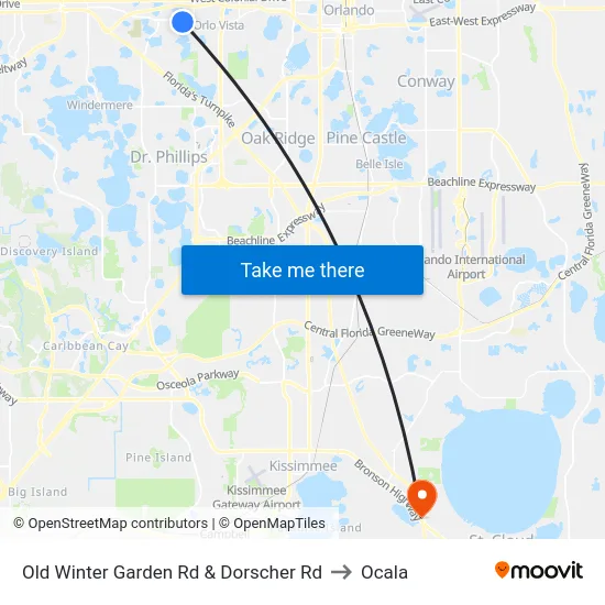 Old Winter Garden Rd & Dorscher Rd to Ocala map