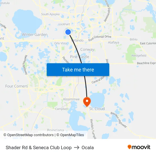 Shader Rd & Seneca Club Loop to Ocala map