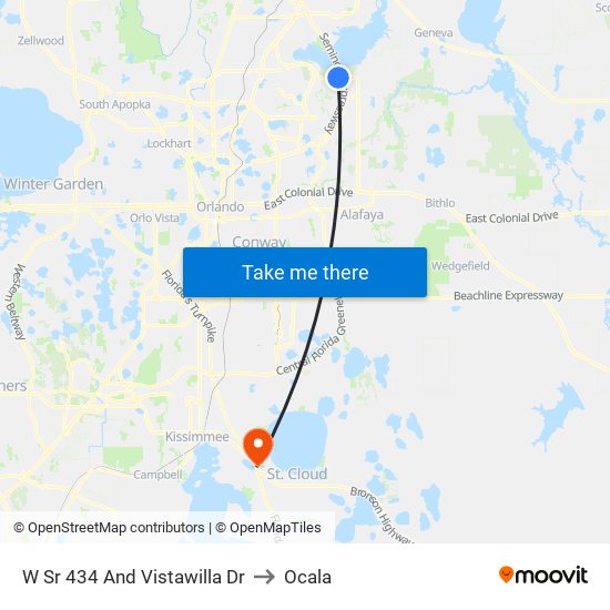 W Sr 434 And Vistawilla Dr to Ocala map