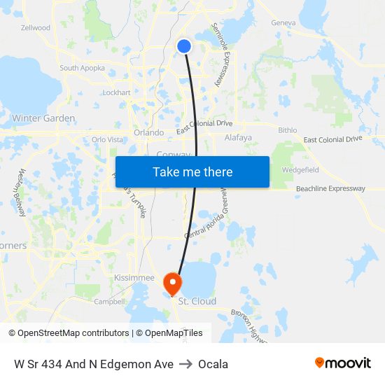 W Sr 434 And N Edgemon Ave to Ocala map