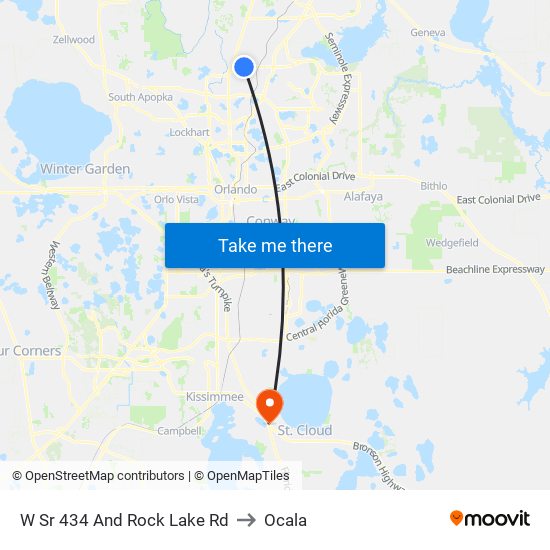 W Sr 434 And Rock Lake Rd to Ocala map