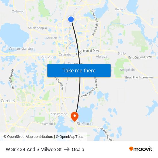 W Sr 434 And S Milwee St to Ocala map