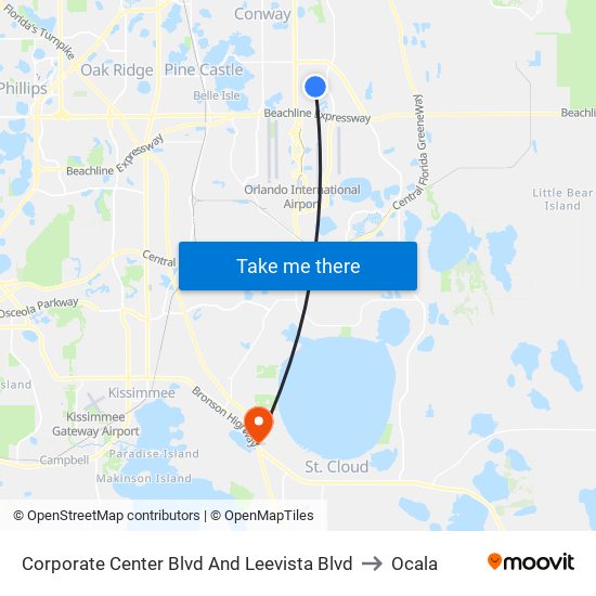 Corporate Center Blvd And Leevista Blvd to Ocala map