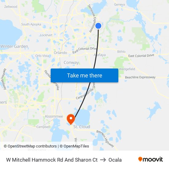 W Mitchell Hammock Rd And Sharon Ct to Ocala map