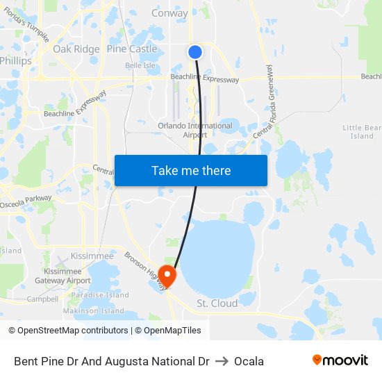Bent Pine Dr And Augusta National Dr to Ocala map