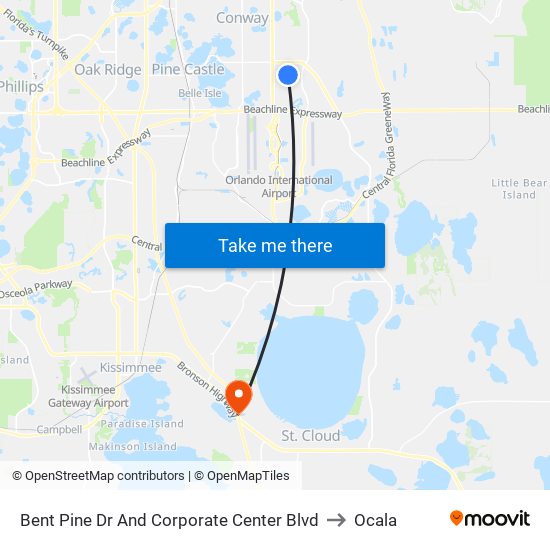 Bent Pine Dr And Corporate Center Blvd to Ocala map