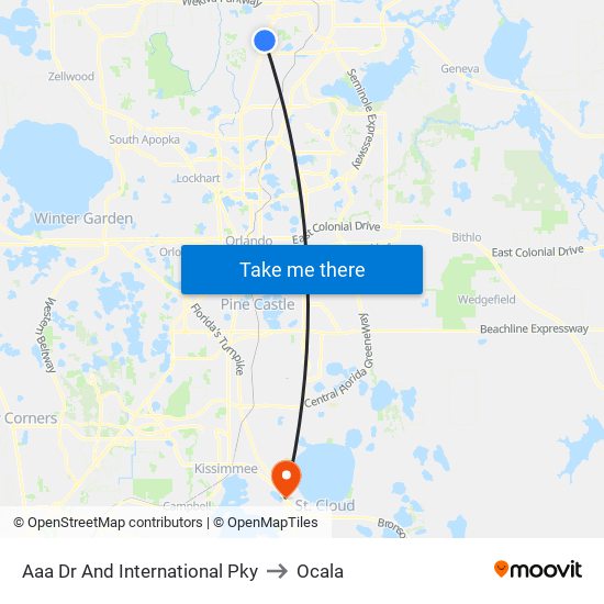 Aaa Dr And International Pky to Ocala map