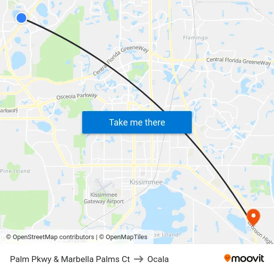 Palm Pkwy & Marbella Palms Ct to Ocala map