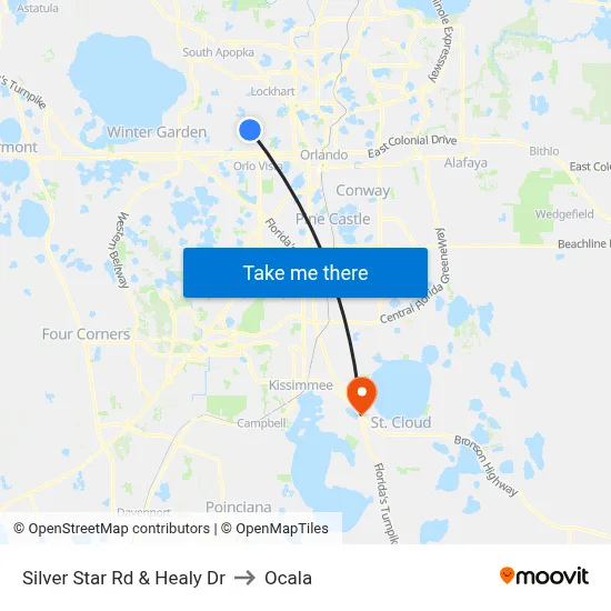 Silver Star Rd & Healy Dr to Ocala map