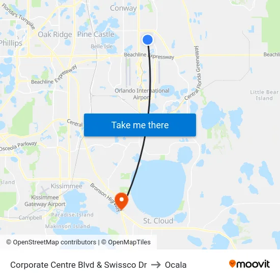 Corporate Centre Blvd & Swissco Dr to Ocala map