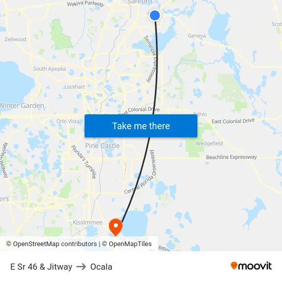 E Sr 46 & Jitway to Ocala map