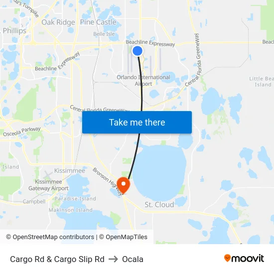 Cargo Rd & Cargo Slip Rd to Ocala map