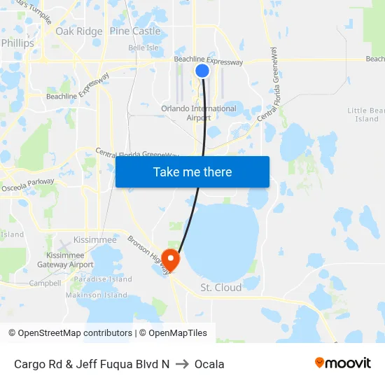 Cargo Rd & Jeff Fuqua Blvd N to Ocala map