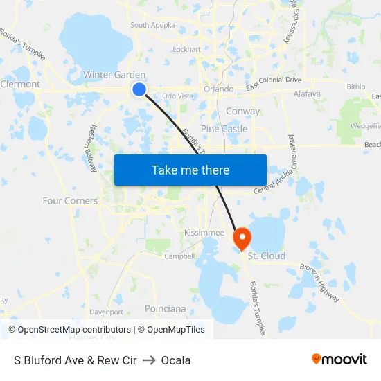 S Bluford Ave & Rew Cir to Ocala map