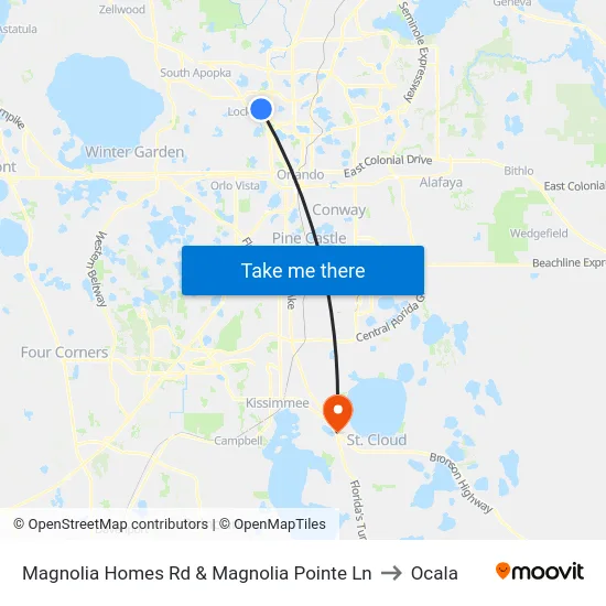 Magnolia Homes Rd & Magnolia Pointe Ln to Ocala map