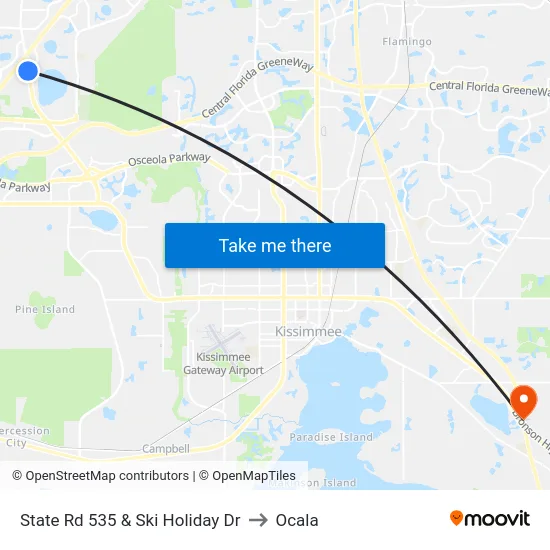 State Rd 535 & Ski Holiday Dr to Ocala map