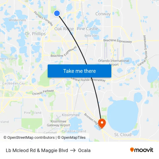 Lb Mcleod Rd & Maggie Blvd to Ocala map