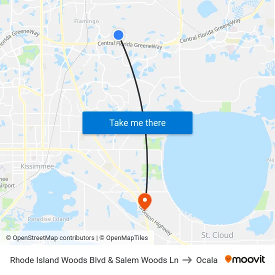 Rhode Island Woods Blvd & Salem Woods Ln to Ocala map