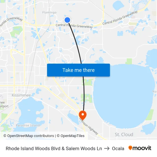 Rhode Island Woods Blvd & Salem Woods Ln to Ocala map