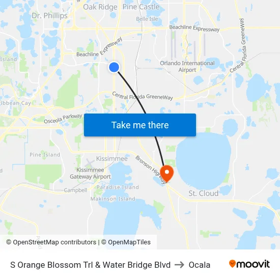 S Orange Blossom Trl & Water Bridge Blvd to Ocala map
