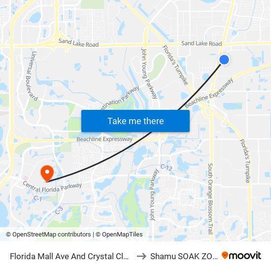 Florida Mall Ave And Crystal Clear Ln to Shamu SOAK ZONE! map