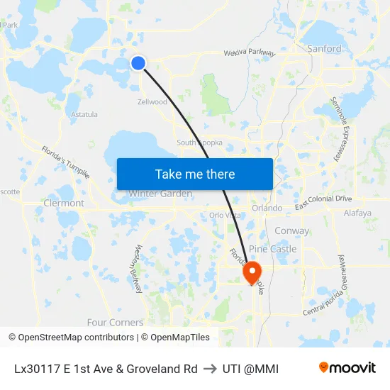 Lx30117 E 1st Ave & Groveland Rd to UTI @MMI map