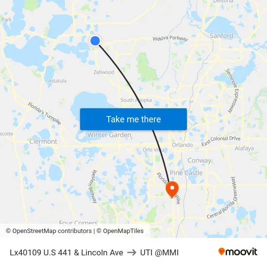 Lx40109 U.S 441 & Lincoln Ave to UTI @MMI map