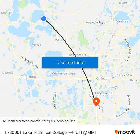 Lx30001 Lake Technical College to UTI @MMI map