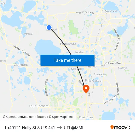 Lx40121 Holly St & U.S 441 to UTI @MMI map