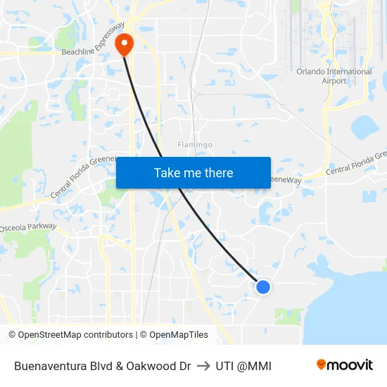 Buenaventura Blvd & Oakwood Dr to UTI @MMI map