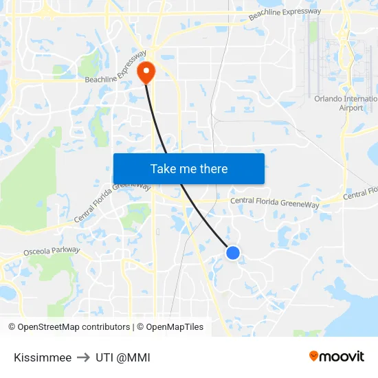 Kissimmee to UTI @MMI map