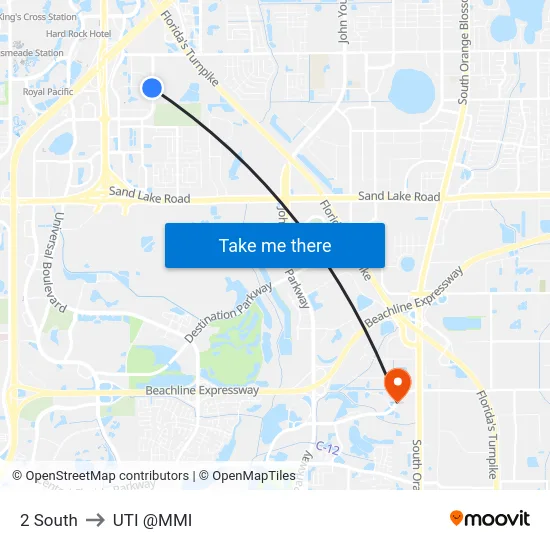 2 South to UTI @MMI map