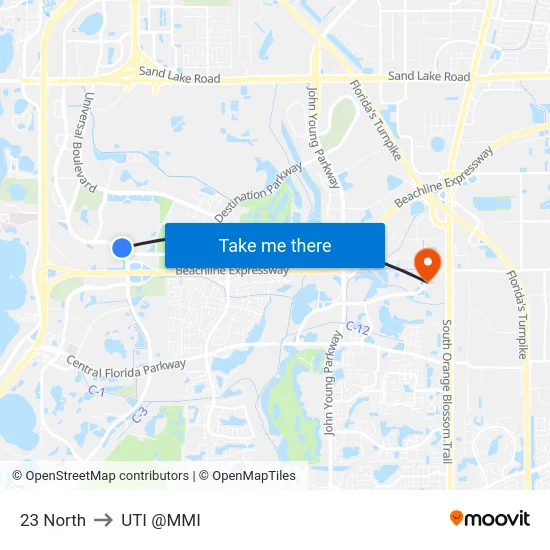 23 North to UTI @MMI map