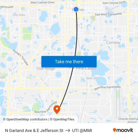 N Garland Ave & E Jefferson St to UTI @MMI map