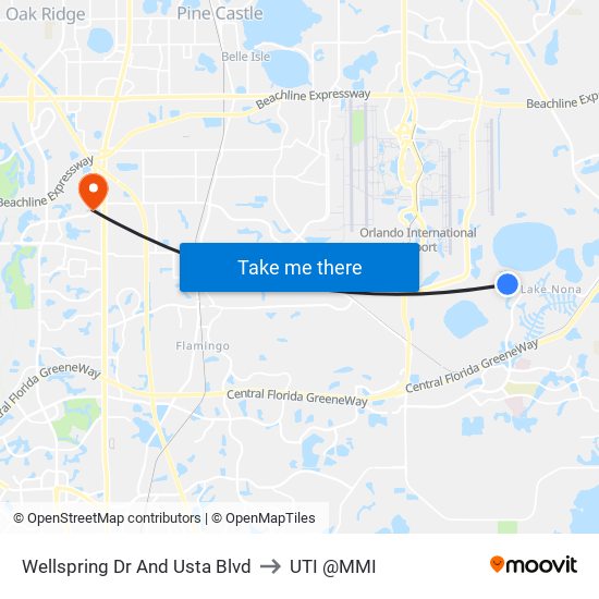 Wellspring Dr And Usta Blvd to UTI @MMI map