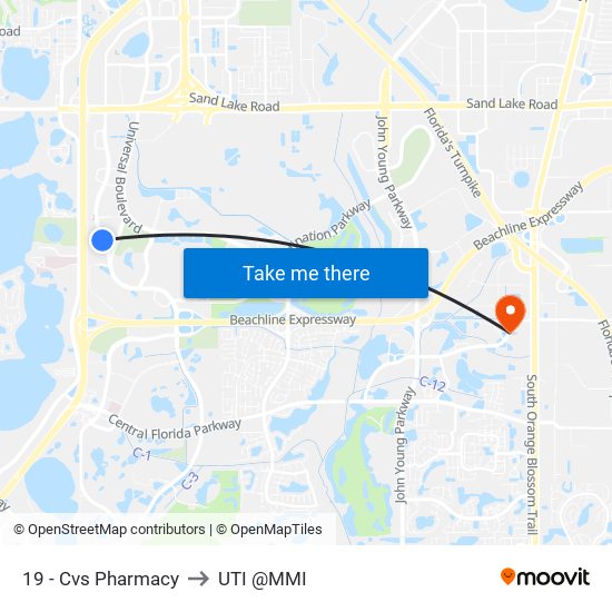 19 - Cvs Pharmacy to UTI @MMI map