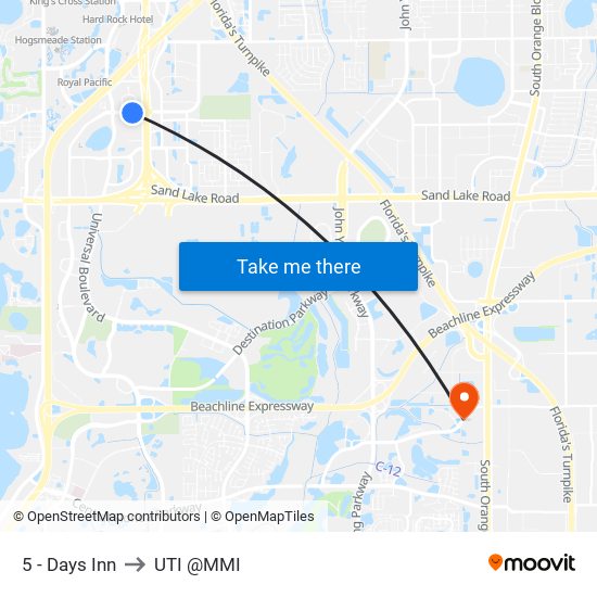 5 - Days Inn to UTI @MMI map