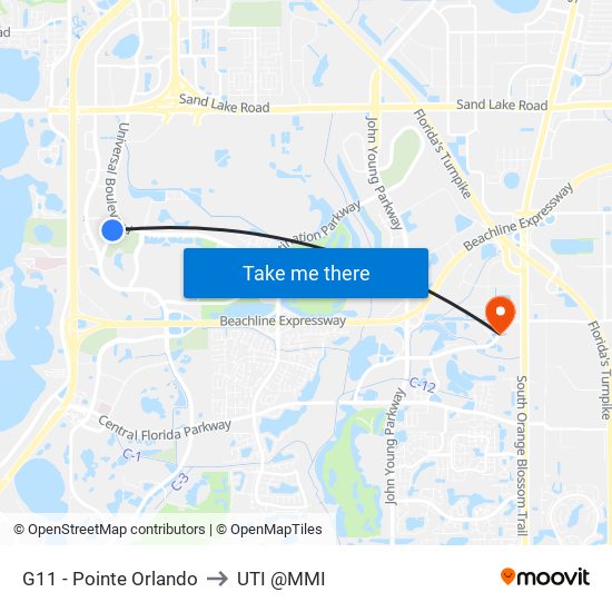 G11 - Pointe Orlando to UTI @MMI map