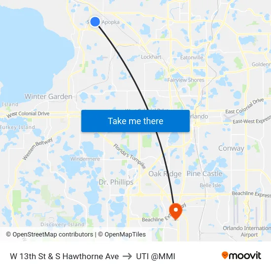 W 13th St & S Hawthorne Ave to UTI @MMI map
