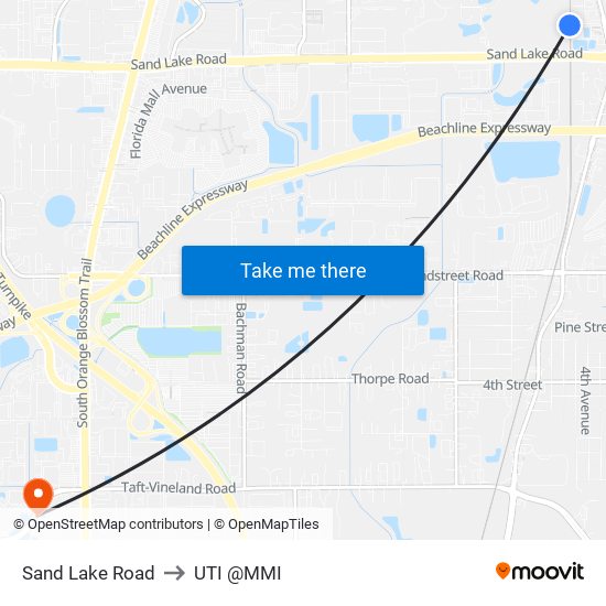 Sand Lake Road to UTI @MMI map