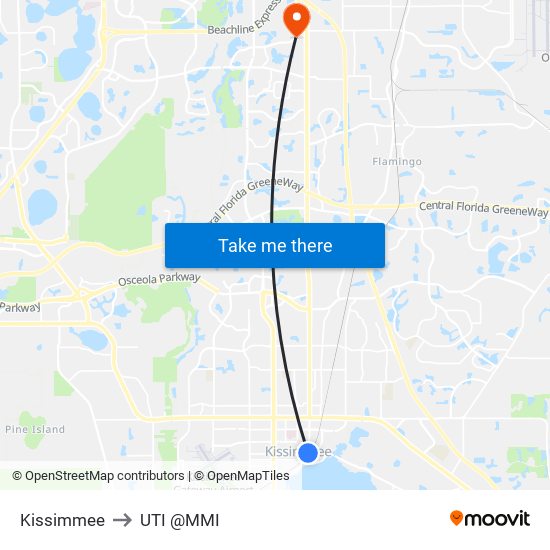 Kissimmee to UTI @MMI map