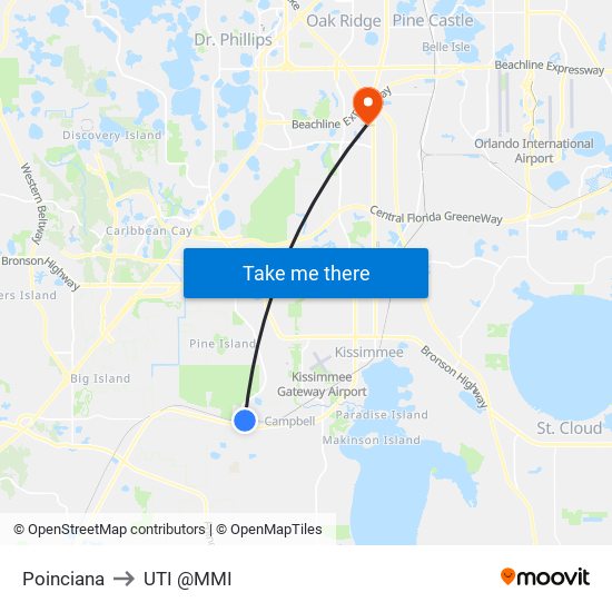 Poinciana to UTI @MMI map