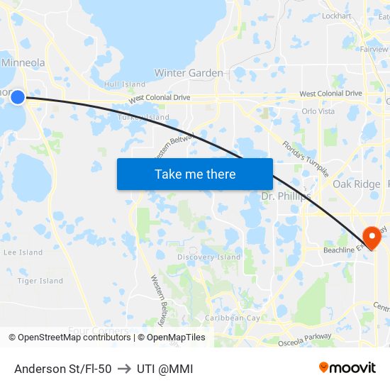 Anderson St/Fl-50 to UTI @MMI map